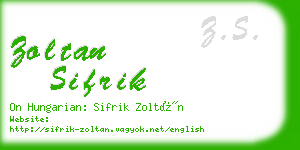 zoltan sifrik business card